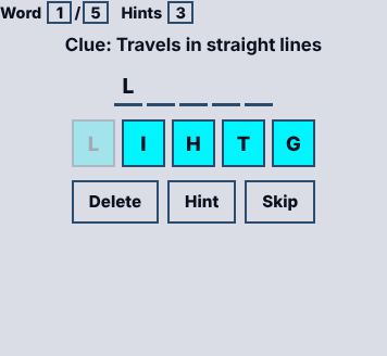Word Scramble game